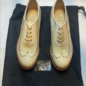Sophia Scott Cream Women's Brogue Loafers